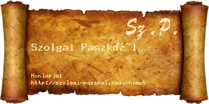Szolgai Paszkál névjegykártya